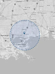 Service area map — Mississippi Gulf Coast
